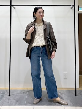 「INDIVI（インディヴィ）のアイテム（ブルゾン）」を使った、shihoさん（レディース・160cm）の春コーディネート