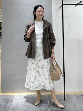 「INDIVI（インディヴィ）のアイテム（ブルゾン）」を使った、shihoさん（レディース・160cm）の春コーディネート