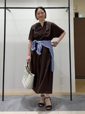 「オフィスカジュアル」｜「アイテム（ワンピース）」を使った、shihoさん（レディース・160cm）の夏コーディネート