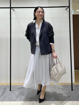 「TAKEO KIKUCHI（タケオキクチ）のアイテム（パンツ）」を使った、shihoさん（レディース・160cm）の春コーディネート