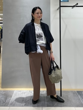 「INDIVI（インディヴィ）の【フリー調整】ニュアンスデザインネックレス（ネックレス、ゴールド系）」を使った、shihoさん（レディース・161cm）の春コーディネート