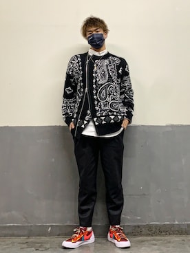 「sacai」｜「アイテム（スラックス）」を使った、Koukiさん（メンズ・177cm）の冬コーディネート