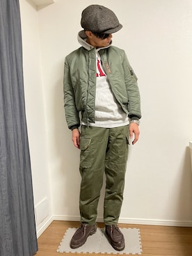 「FULLCOUNT（フルカウント）のアイテム（帽子）」を使った、philさん（メンズ・177cm）の冬コーディネート