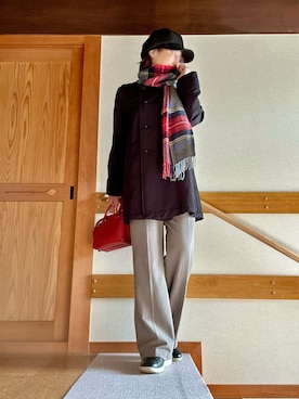 「アイテム（キャスケット）」を使った、youさん（レディース・158cm）の冬コーディネート