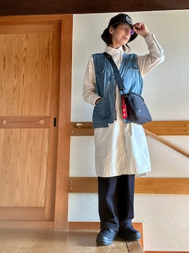 「アイテム（シャツワンピース）」を使った、youさん（レディース・158cm）の秋コーディネート