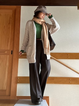 「アイテム（キャスケット）」を使った、youさん（レディース・158cm）の冬コーディネート