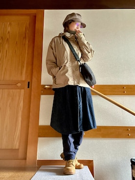 「アイテム（マウンテンパーカー）」を使った、youさん（レディース・158cm）の冬コーディネート