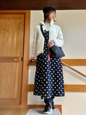 「アイテム（ジャンパースカート）」を使った、youさん（レディース・158cm）の冬コーディネート