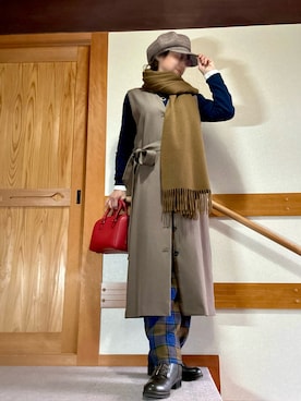 「アイテム（キャスケット）」を使った、youさん（レディース・158cm）の冬コーディネート