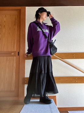 「アイテム（キャスケット）」を使った、youさん（レディース・158cm）の秋コーディネート