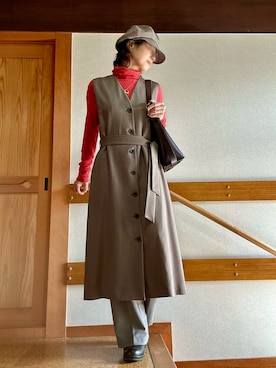 「アイテム（ジャンパースカート）」を使った、youさん（レディース・158cm）の秋コーディネート