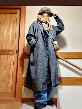 「アイテム（キャスケット）」を使った、youさん（レディース・158cm）の冬コーディネート