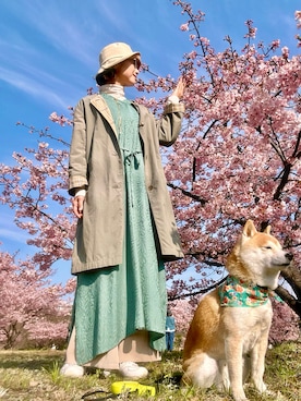 「アイテム（ノーカラージャケット）」を使った、youさん（レディース・158cm）の春コーディネート