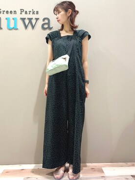 「Green　Parks（グリーンパークス）のアイテム（オールインワン・サロペット）」を使った、chiyokoさん（レディース・157cm）の秋コーディネート