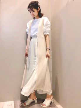 「ワントーンコーディネート」｜chiyokoさん（レディース・157cm）の夏コーディネート