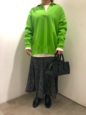 「SENSE OF PLACE by URBAN RESEARCH(センスオブプレイスバイアーバンリサーチ)のアイテム(ネックレス、ゴールド系)」を使った、kyoka522さん(レディース・150cm)の冬コーディネート