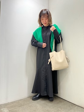 「RODE SKO(ロデスコ)のアイテム(トートバッグ、ホワイト系)」を使った、kyoka522さん(レディース・150cm)の春コーディネート