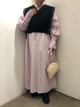 「SENSE OF PLACE by URBAN RESEARCH（センスオブプレイスバイアーバンリサーチ）のアイテム（シャツワンピース）」を使った、kyoka522さん（レディース・150cm）の春コーディネート