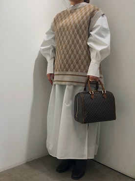 「SENSE OF PLACE by URBAN RESEARCH(センスオブプレイスバイアーバンリサーチ)のアイテム(その他トップス、ブラウン系)」を使った、kyoka522さん(レディース・150cm)の冬コーディネート