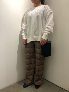 「SENSE OF PLACE by URBAN RESEARCH(センスオブプレイスバイアーバンリサーチ)のアイテム(スウェット、ホワイト系)」を使った、kyoka522さん(レディース・150cm)の冬コーディネート