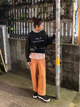 「リラックスパンツ」｜「アイテム（スウェット）」を使った、Fuji☺︎Kさん（レディース・154cm）の冬コーディネート