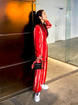 「サテンパンツ」｜「アイテム（財布/小物）」を使った、Fuji☺︎Kさん（レディース・154cm）の春コーディネート