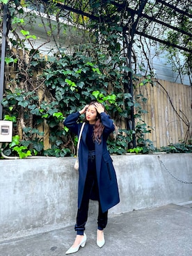 「ARMANI EXCHANGE（アルマーニエクスチェンジ）のアイテム（チェスターコート）」を使った、Fuji☺︎Kさん（レディース・154cm）の秋コーディネート