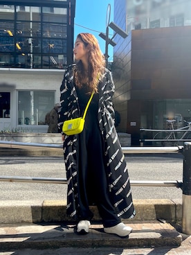 「ARMANI EXCHANGE（アルマーニエクスチェンジ）の【A|Xアルマーニ エクスチェンジ】サテンキャミソール（キャミソール、ブラック系）」を使った、Fuji☺︎Kさん（レディース・154cm）の春コーディネート