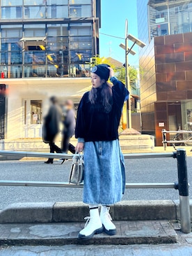「ARMANI EXCHANGE（アルマーニエクスチェンジ）のアイテム（シャツワンピース）」を使った、Fuji☺︎Kさん（レディース・154cm）の秋コーディネート