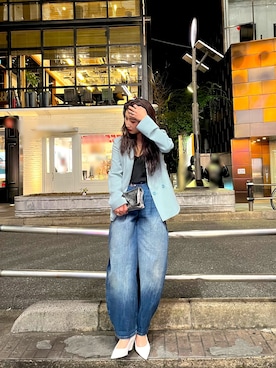 「ルーズフィット」｜Fuji☺︎Kさん（レディース・154cm）の冬コーディネート