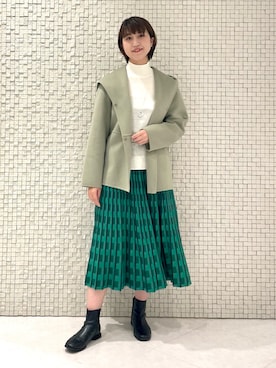「インディヴィ」｜「アイテム（その他アウター）」を使った、yukiさん（レディース・164cm）の秋コーディネート