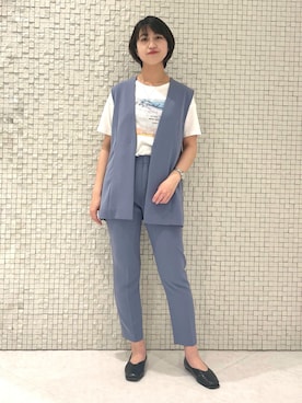 「インディヴィ」｜「アイテム（ベスト）」を使った、yukiさん（レディース・164cm）の春コーディネート