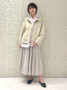 「インディヴィ」｜「アイテム（ブルゾン）」を使った、yukiさん（レディース・164cm）の春コーディネート