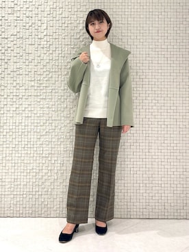 「インディヴィ」｜「アイテム（その他アウター）」を使った、yukiさん（レディース・164cm）の秋コーディネート