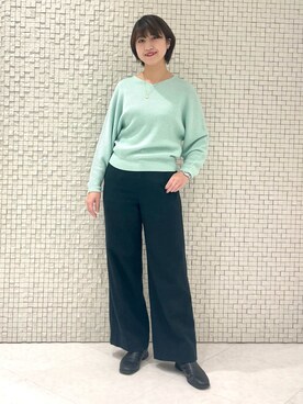「インディヴィ」｜「アイテム（ステンカラーコート）」を使った、yukiさん（レディース・164cm）の冬コーディネート