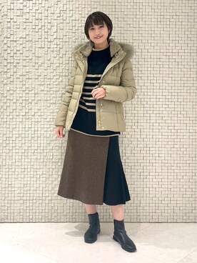 「インディヴィ」｜「アイテム（ダウンジャケット/コート）」を使った、yukiさん（レディース・164cm）の秋コーディネート