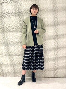 「インディヴィ」｜「アイテム（その他アウター）」を使った、yukiさん（レディース・164cm）の秋コーディネート