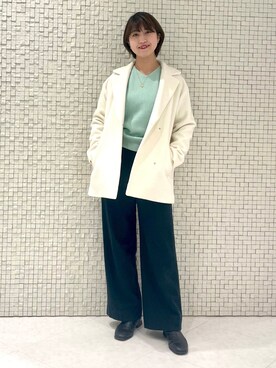 「インディヴィ」｜「アイテム（ステンカラーコート）」を使った、yukiさん（レディース・164cm）の冬コーディネート