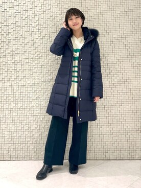 「インディヴィ」｜「アイテム（ダウンジャケット/コート）」を使った、yukiさん（レディース・164cm）の秋コーディネート