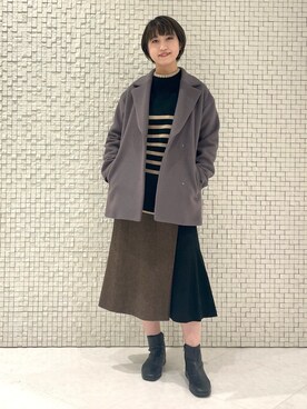 「インディヴィ」｜「アイテム（ダウンジャケット/コート）」を使った、yukiさん（レディース・164cm）の冬コーディネート