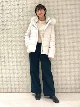 「インディヴィ」｜「アイテム（ダウンジャケット/コート）」を使った、yukiさん（レディース・164cm）の冬コーディネート