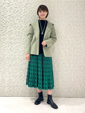 「インディヴィ」｜「アイテム（その他アウター）」を使った、yukiさん（レディース・164cm）の秋コーディネート