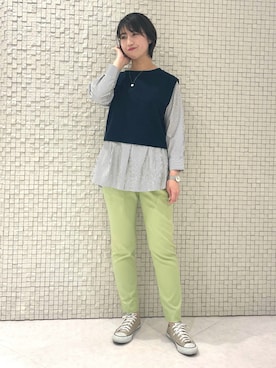 「レイヤード風」｜「アイテム（その他）」を使った、yukiさん（レディース・164cm）の春コーディネート