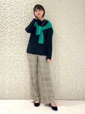 「インディヴィ」｜「アイテム（その他アウター）」を使った、yukiさん（レディース・164cm）の秋コーディネート