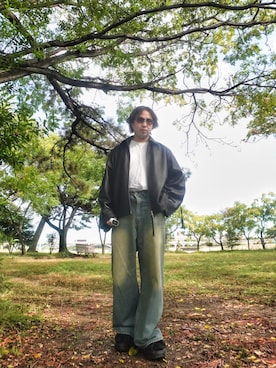 「アイテム（サンダル）」を使った、まもなく娘が産まれる36歳さん（メンズ・171cm）の秋コーディネート