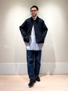 「アイテム（ブルゾン）」を使った、Mashio_TOMORROWLANDさん（メンズ・175cm）の秋コーディネート