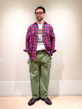 「タックパンツ」｜Mashio_TOMORROWLANDさん（メンズ・175cm）の春コーディネート