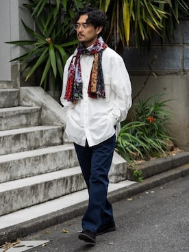 「Gramicci（グラミチ）のアイテム（チノパンツ）」を使った、Mashio_TOMORROWLANDさん（メンズ・175cm）の春コーディネート