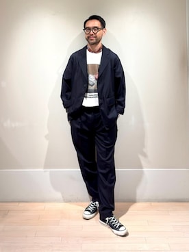 「アイテム（バンダナ/スカーフ）」を使った、Mashio_TOMORROWLANDさん（メンズ・175cm）の夏コーディネート