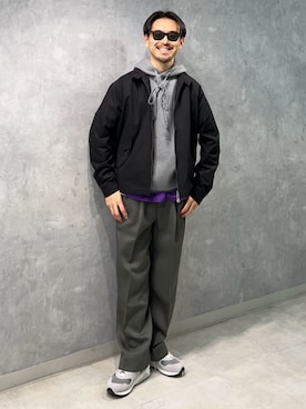 「デイリーカジュアル」｜「アイテム（ブルゾン）」を使った、Mashio_TOMORROWLANDさん（メンズ・175cm）の冬コーディネート